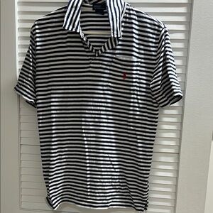 Striped Blue and White Polo Shirt